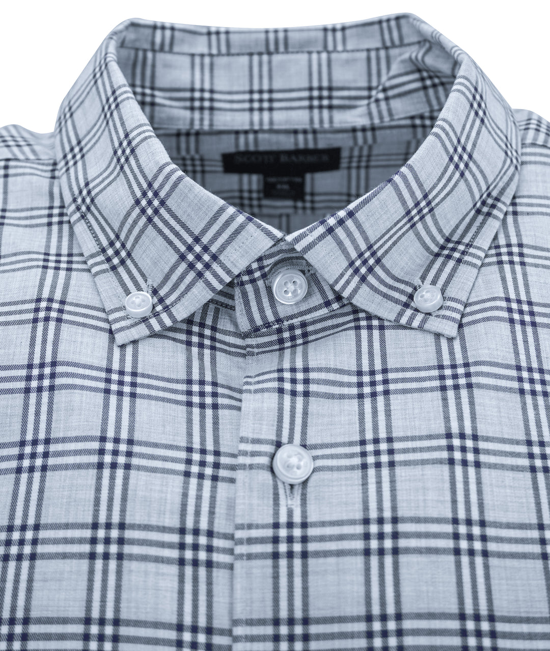 Scott Barber Grid Print Button Down Shirt in Grey and Navy - Discounts on Scott Barber at UAL