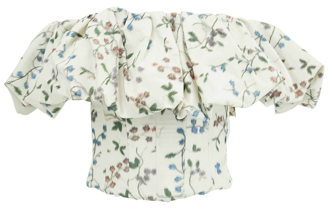 Markarian Melody Ikat Off-The-Shoulder Top in Ecru Floral - Discounts on Markarian at UAL