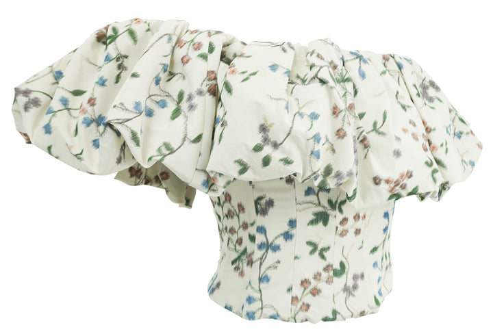 Markarian Melody Ikat Off-The-Shoulder Top in Ecru Floral - Discounts on Markarian at UAL