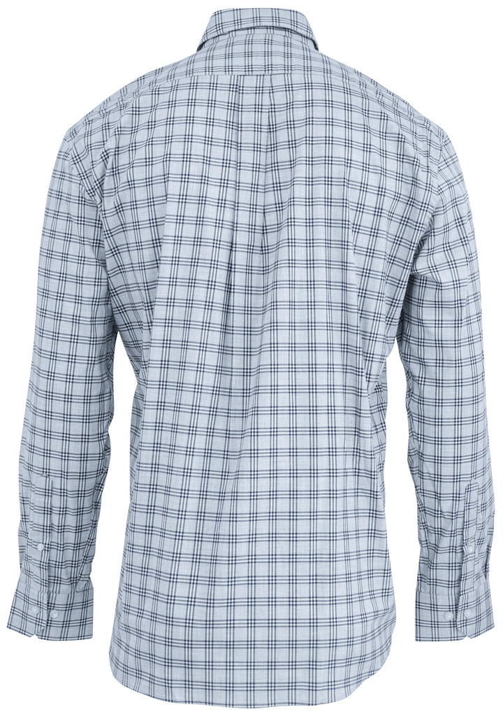 Scott Barber Grid Print Button Down Shirt in Grey and Navy - Discounts on Scott Barber at UAL