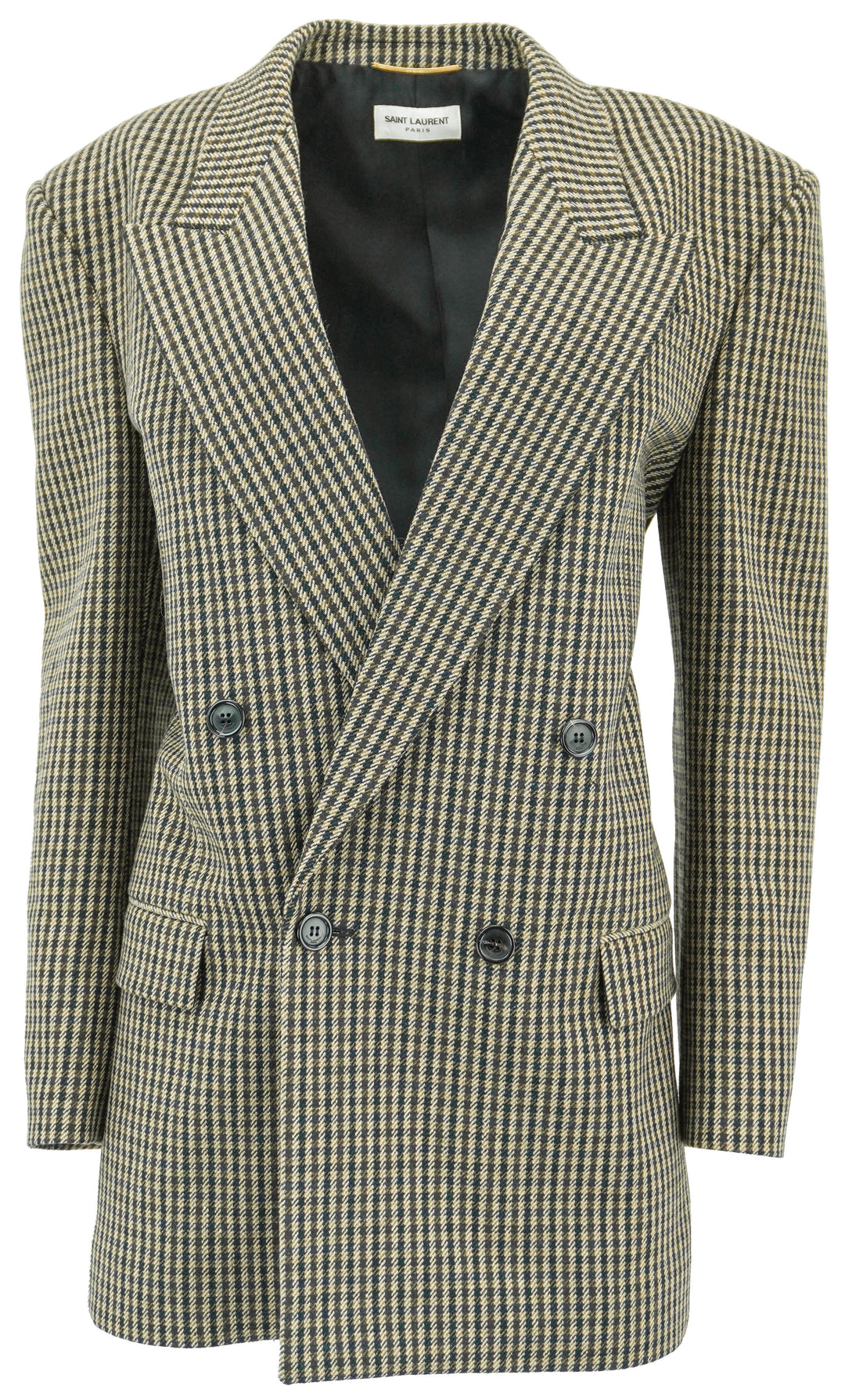 Saint Laurent Herringbone Jacket in Brown - Discounts on Saint Laurent at UAL