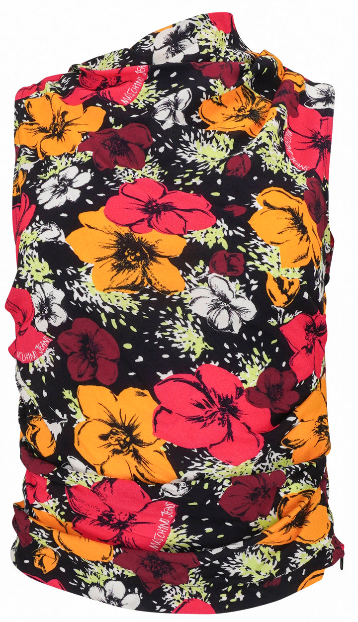 Moschino Small Flower Print Top in Black Multi - Discounts on Moschino at UAL