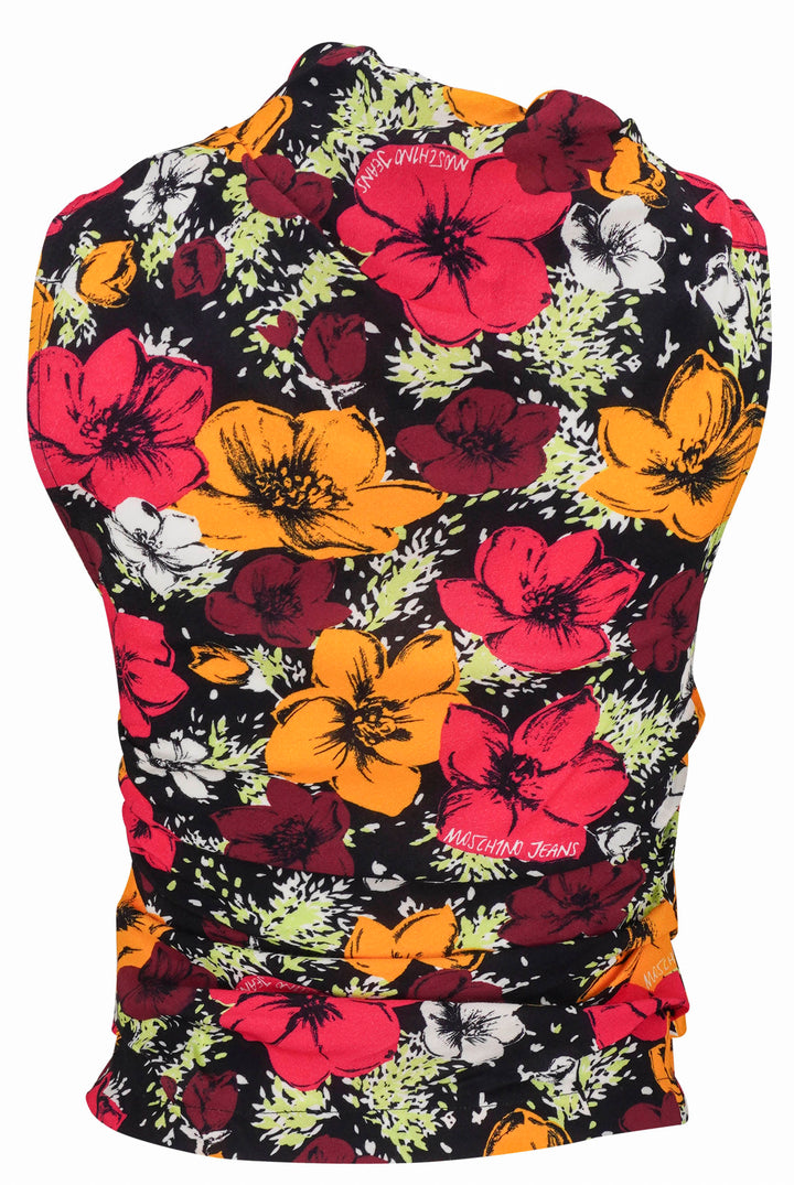 Moschino Small Flower Print Top in Black Multi - Discounts on Moschino at UAL