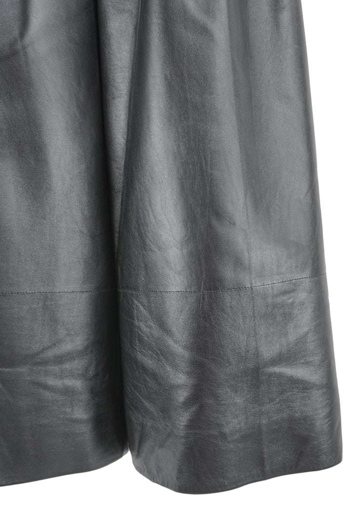 Saint Laurent Leather Culottes in Black - Discounts on Saint Laurent at UAL
