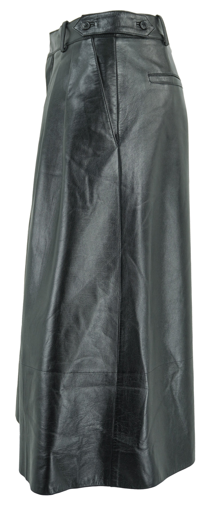Saint Laurent Leather Culottes in Black - Discounts on Saint Laurent at UAL