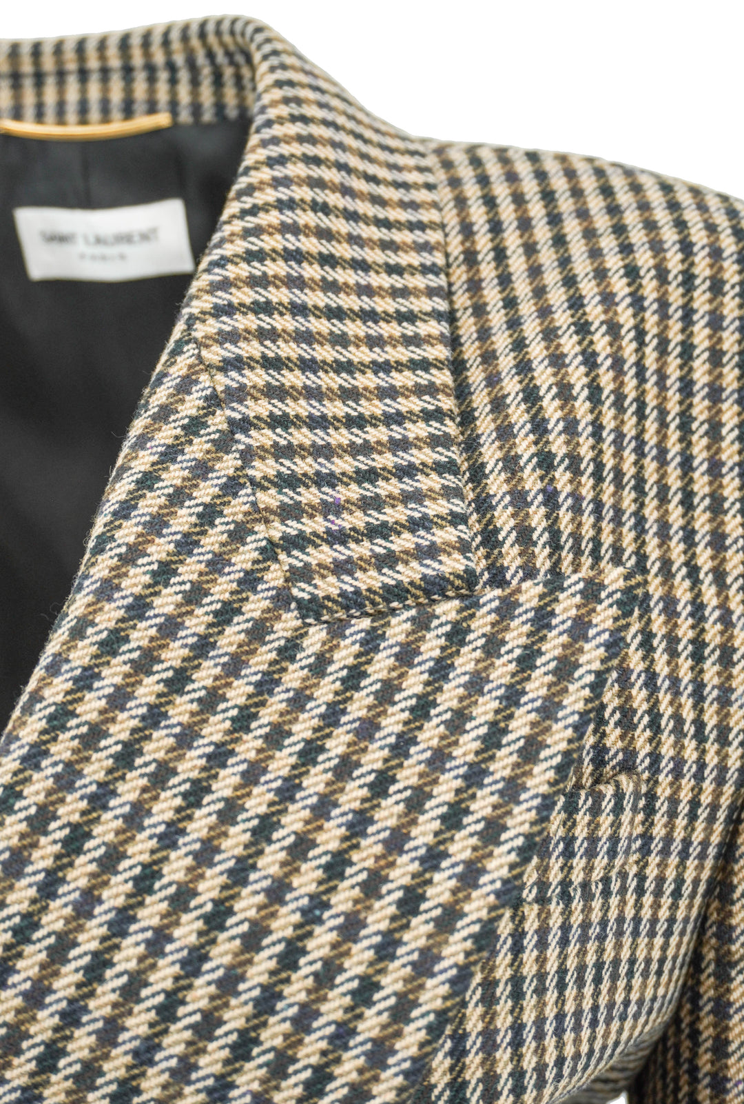 Saint Laurent Herringbone Jacket in Brown - Discounts on Saint Laurent at UAL