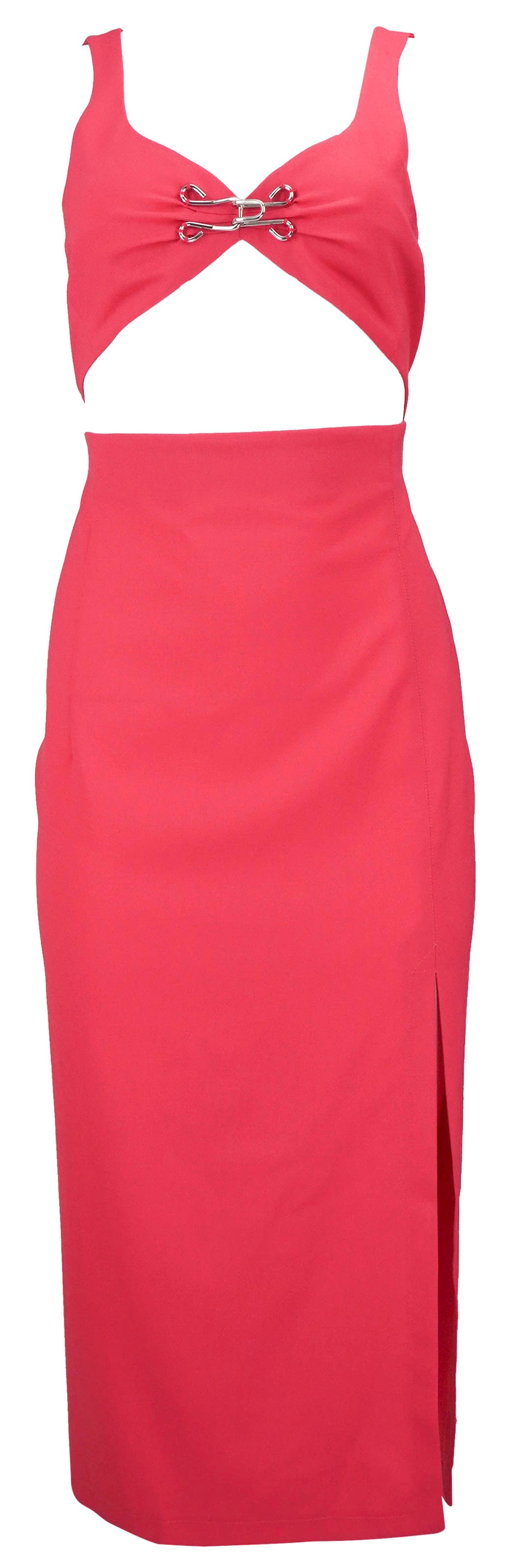Moschino Jeans Cut-out Midi Dress in Hot Pink - Discounts on Moschino Jeans at UAL