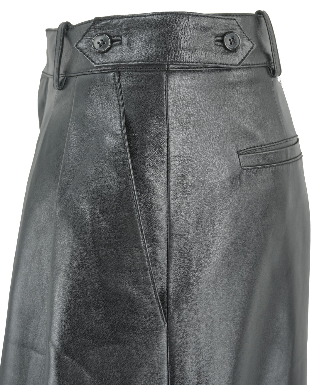 Saint Laurent Leather Culottes in Black - Discounts on Saint Laurent at UAL