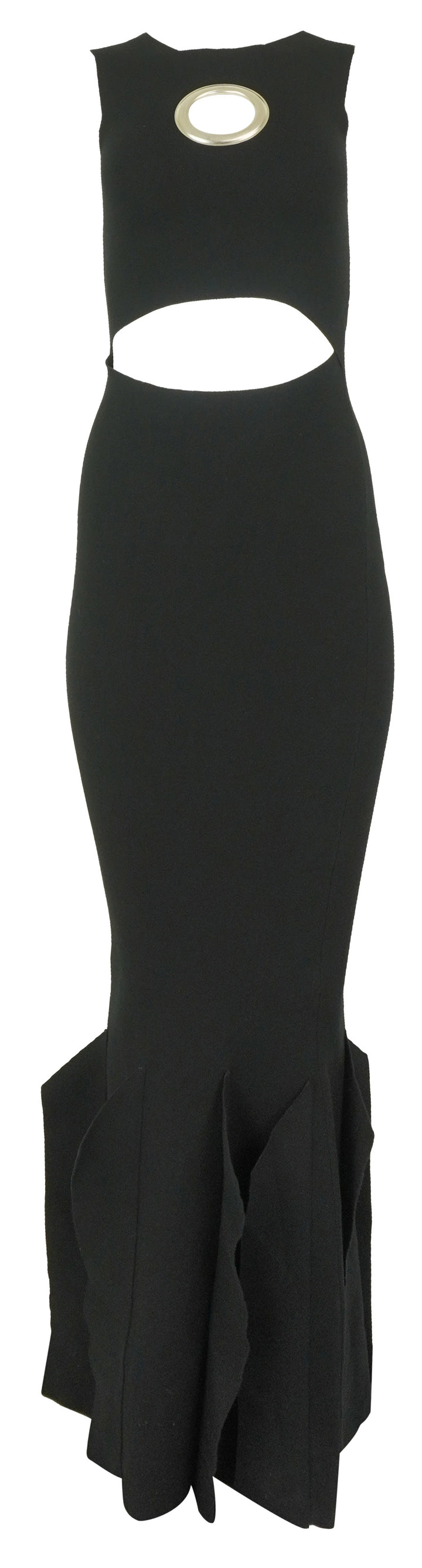 A.W.A.K.E. MODE Cut-Out Knit Maxi Dress in Black - Discounts on A.W.A.K.E. MODE at UAL