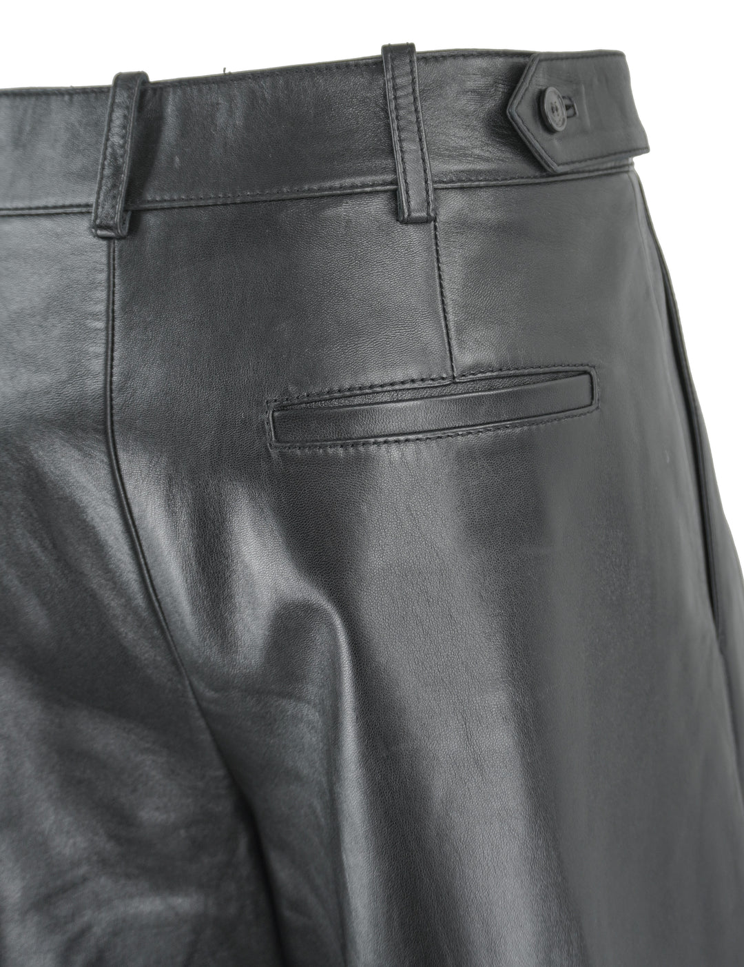 Saint Laurent Leather Culottes in Black - Discounts on Saint Laurent at UAL