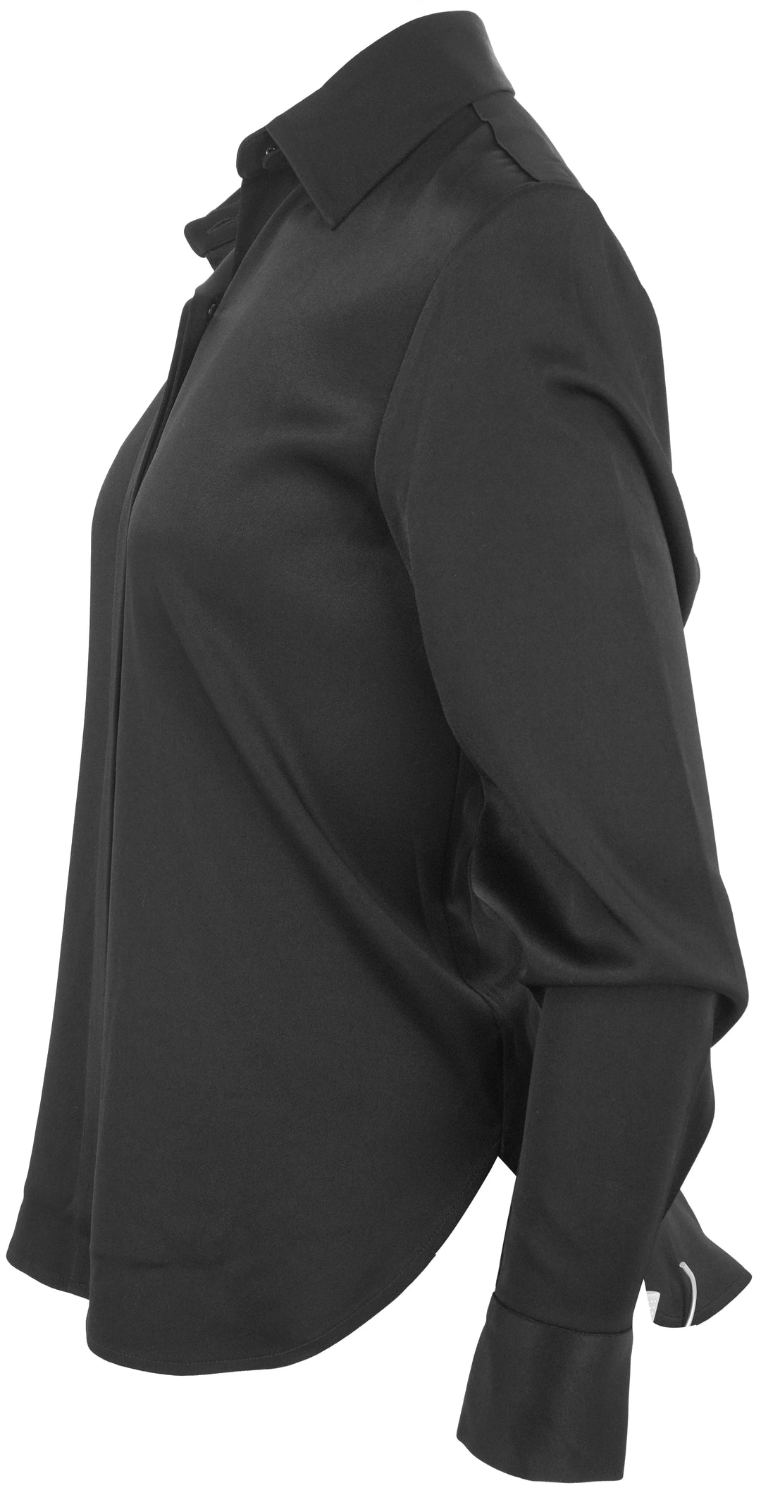 Alex Perry Satin Fitted Shirt in Black - Discounts on Alex Perry at UAL