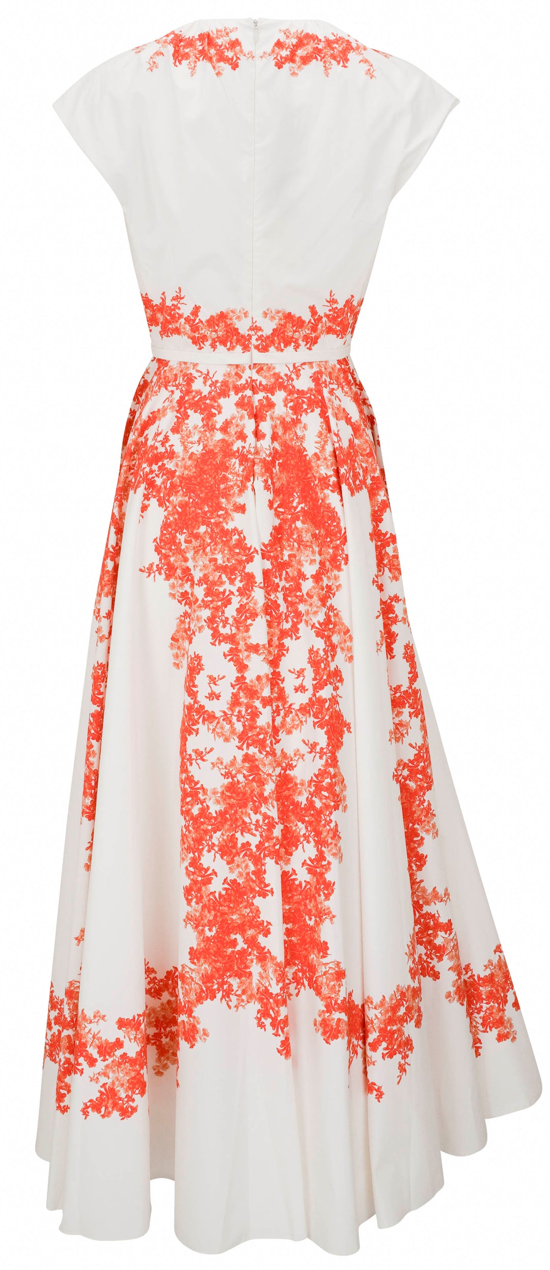 Giambattista Valli Floral Print Maxi Dress in White and Orange - Discounts on Giambattista Valli at UAL