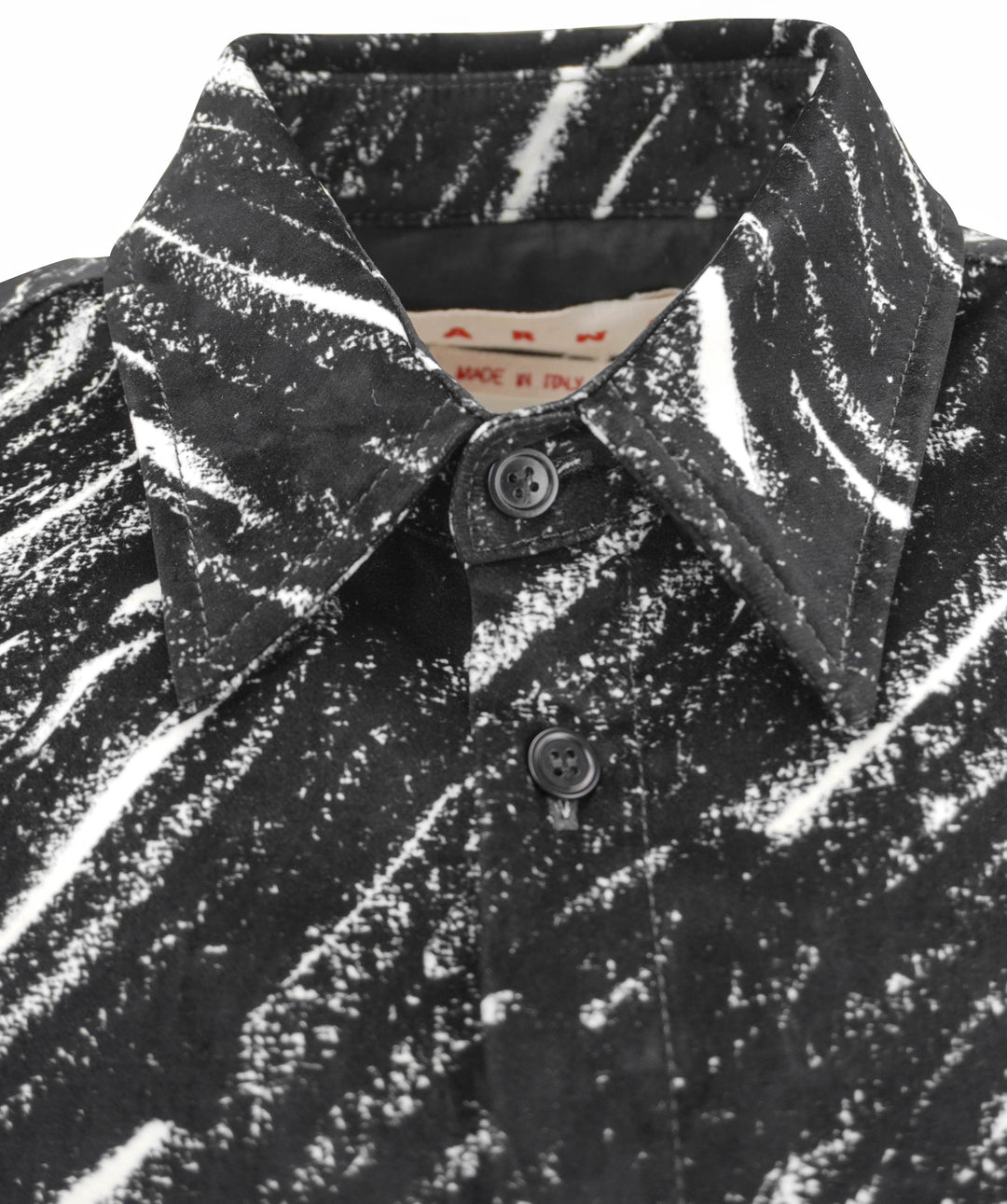 Marni Crayon Flocked Button Down Shirt in Black and White - Discounts on Marni at UAL