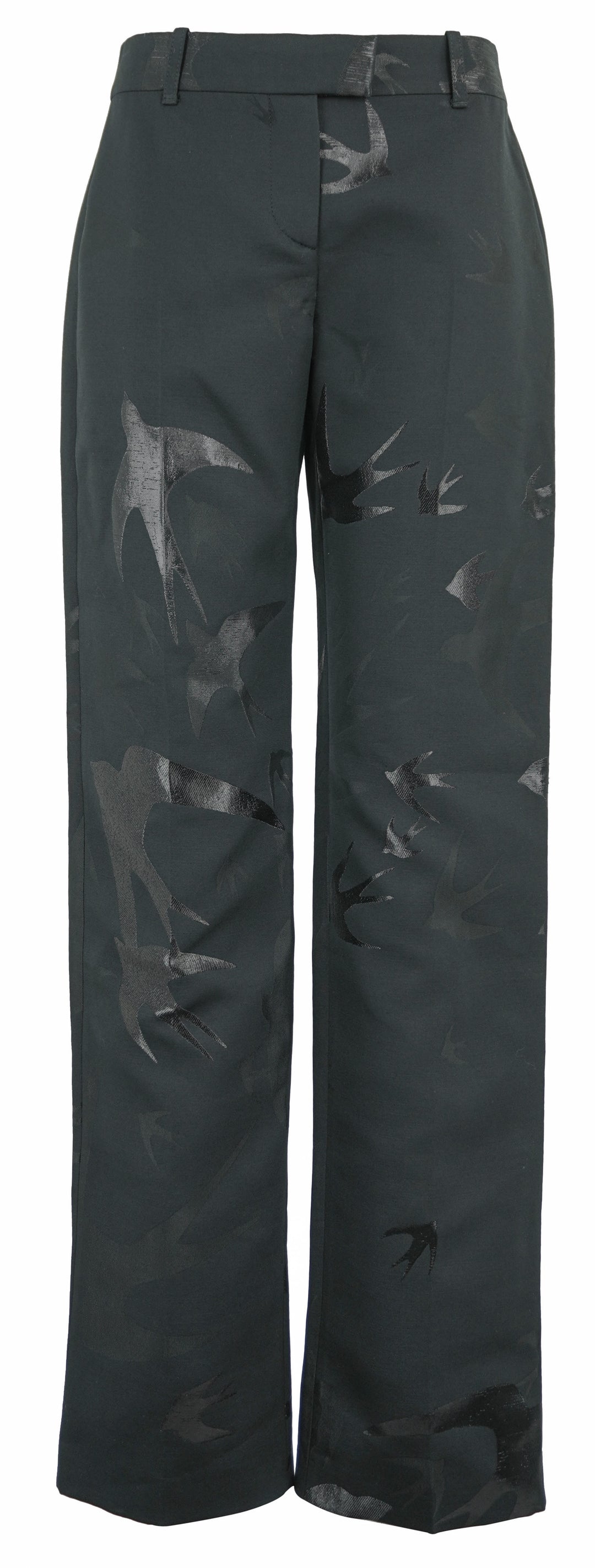 Alexander McQueen Swallow Print Trousers in Black - Discounts on Alexander McQueen at UAL