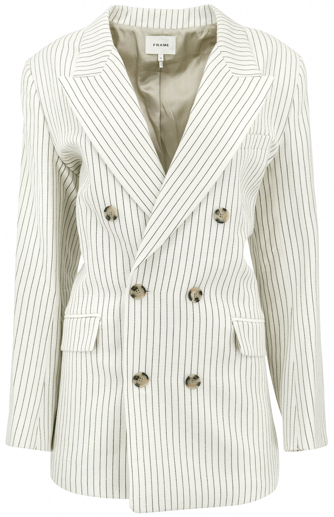 Frame Double Breasted Blazer in Cream Multi - Discounts on Frame at UAL