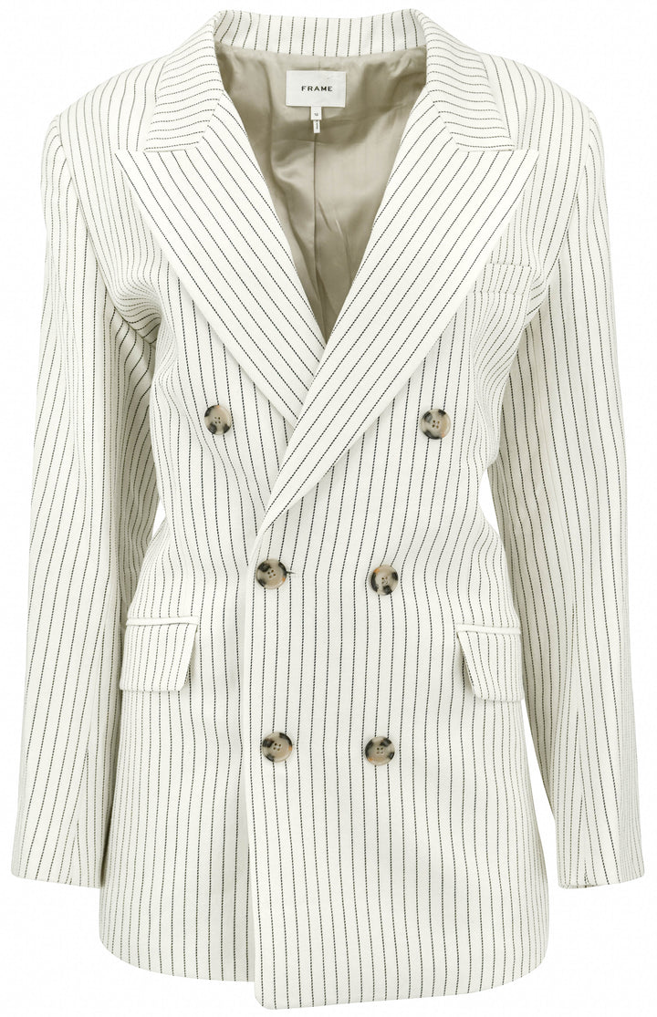 Frame Double Breasted Blazer in Cream Multi - Discounts on Frame at UAL