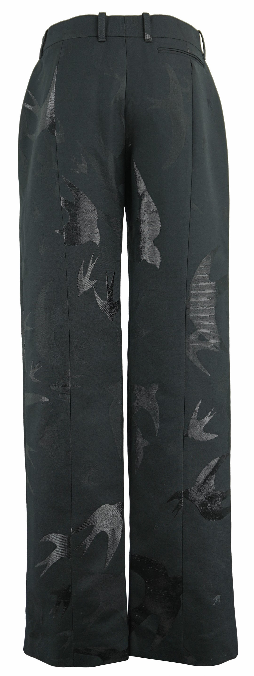Alexander McQueen Swallow Print Trousers in Black - Discounts on Alexander McQueen at UAL