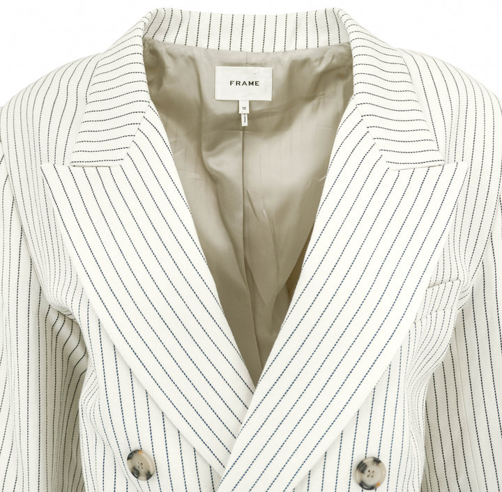 Frame Double Breasted Blazer in Cream Multi - Discounts on Frame at UAL