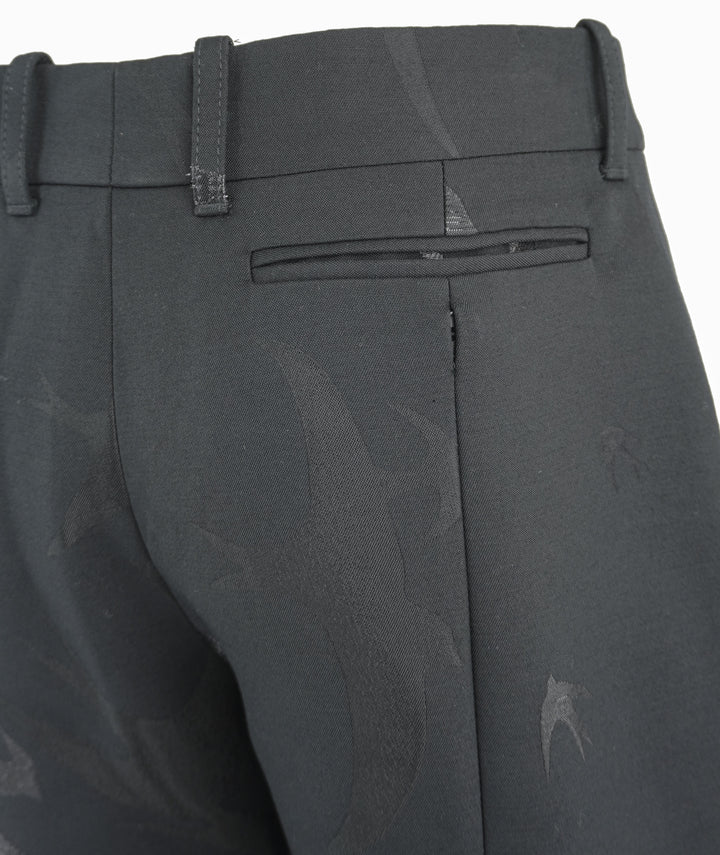 Alexander McQueen Swallow Print Trousers in Black - Discounts on Alexander McQueen at UAL