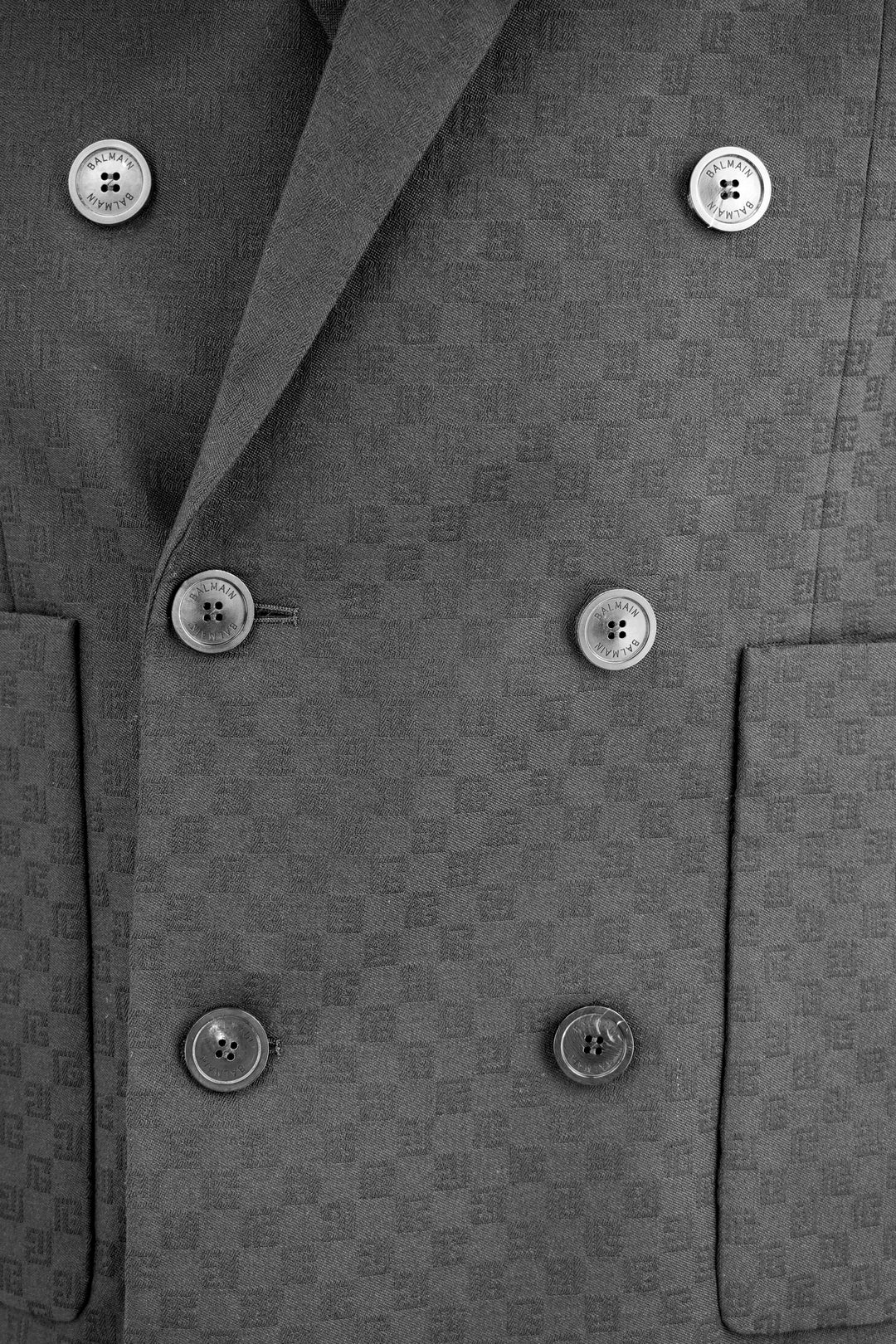 Balmain Logo Printed Blazer in Black - Discounts on Balmain at UAL