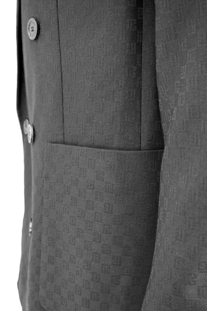 Balmain Logo Printed Blazer in Black - Discounts on Balmain at UAL