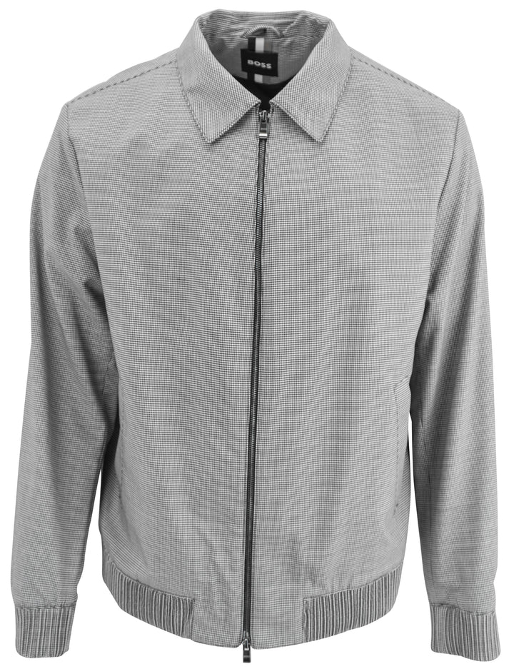 Boss Hanry Wing Houndstooth Print Jacket in Black and White - Discounts on Hugo Boss at UAL