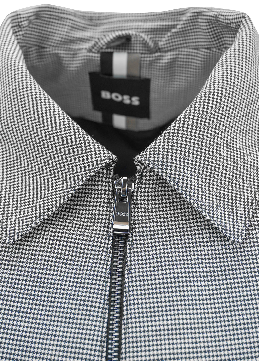 Boss Hanry Wing Houndstooth Print Jacket in Black and White - Discounts on Hugo Boss at UAL