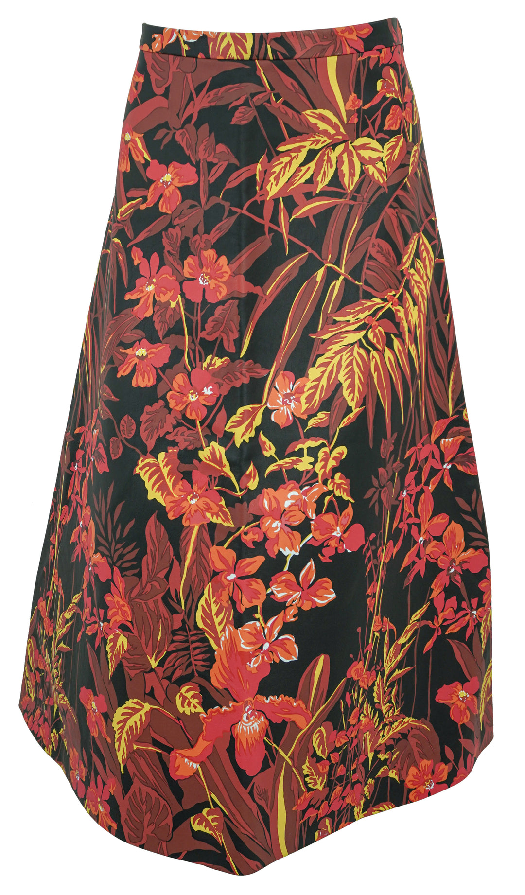 Balenciaga Floral Print Leather Skirt in Black Multi - Discounts on Balenciaga at UAL
