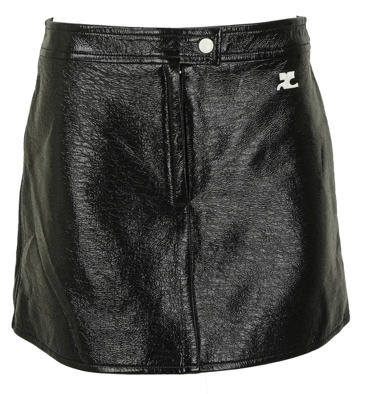 Courrèges Reedition Vinyl Mini Skirt in Black - Discounts on Courrèges at UAL