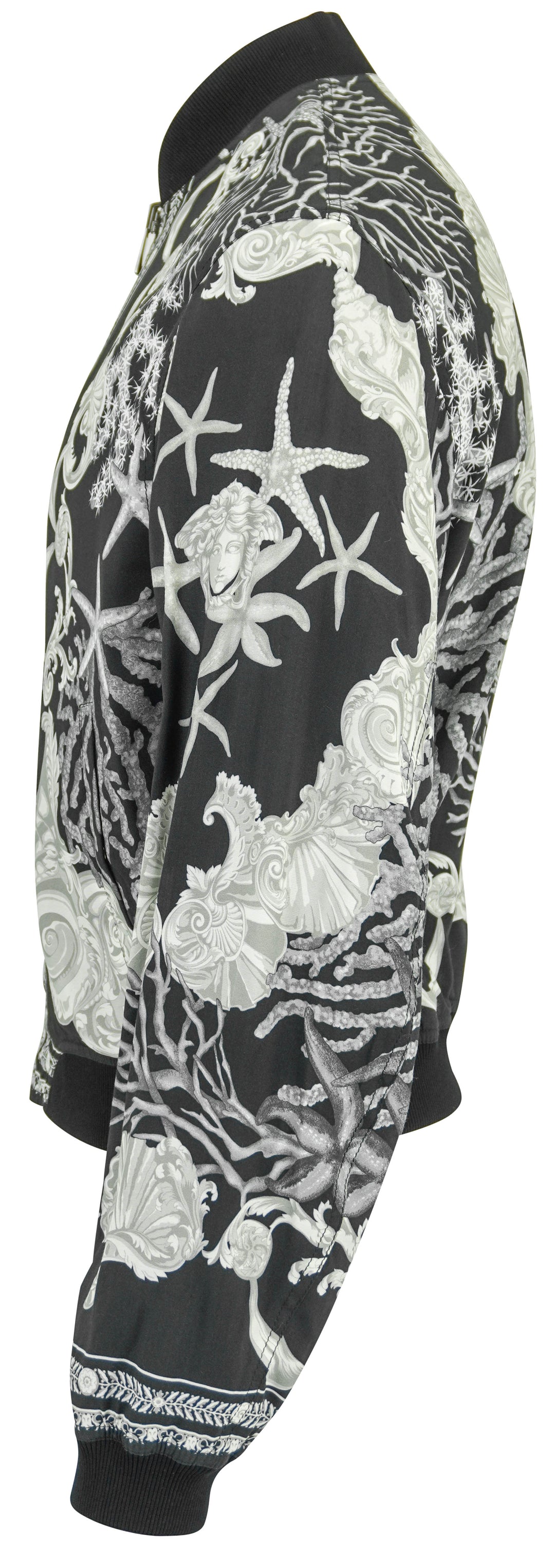 Versace Barocco Sea Reversible Bomber Jacket In Black and Grey - Discounts on Versace at UAL
