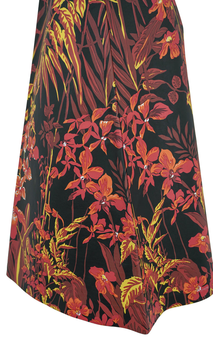 Balenciaga Floral Print Leather Skirt in Black Multi - Discounts on Balenciaga at UAL