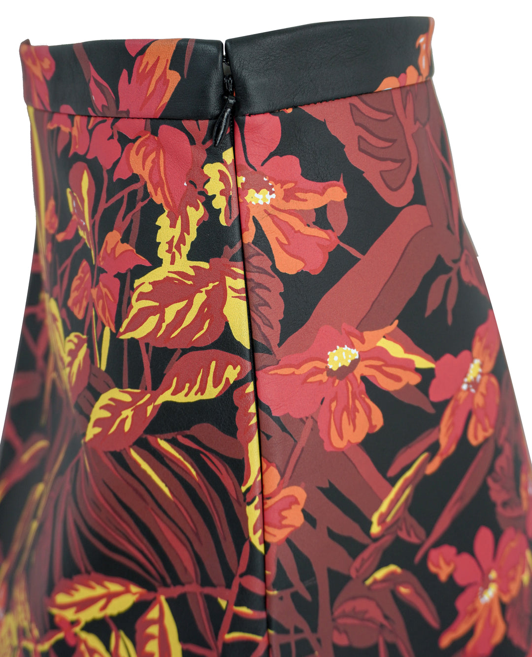 Balenciaga Floral Print Leather Skirt in Black Multi - Discounts on Balenciaga at UAL