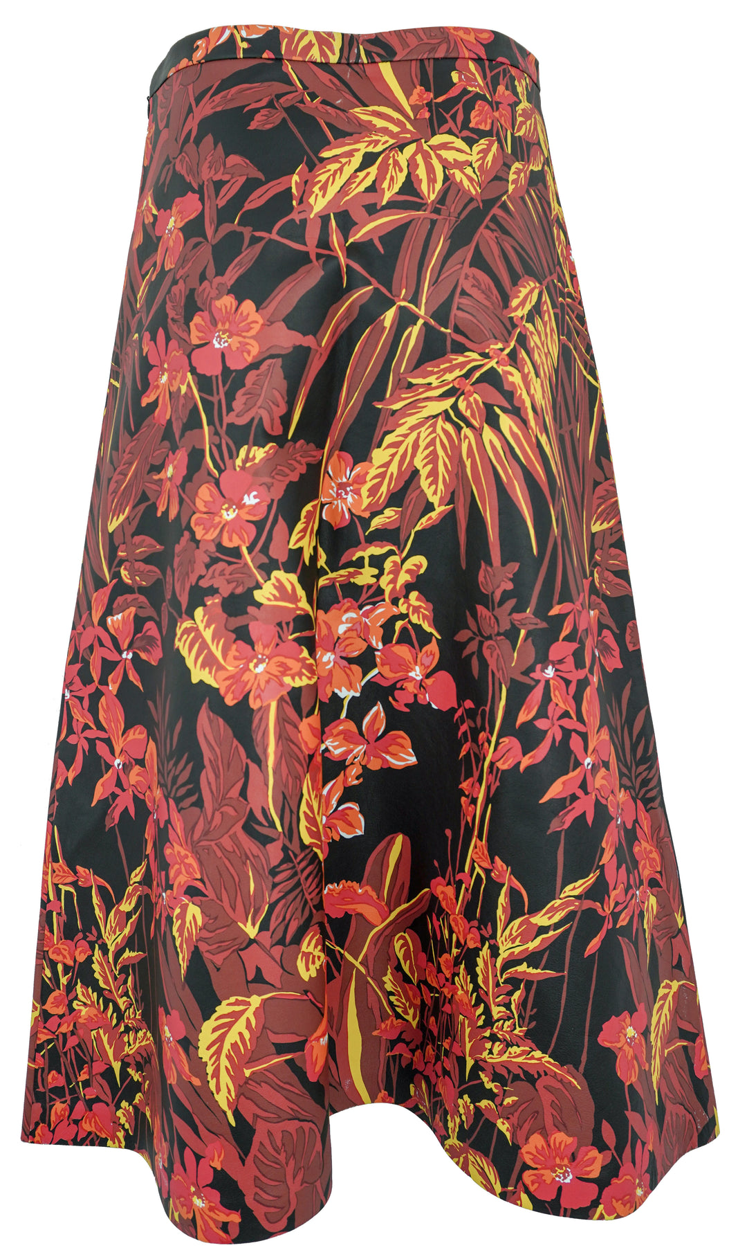 Balenciaga Floral Print Leather Skirt in Black Multi - Discounts on Balenciaga at UAL