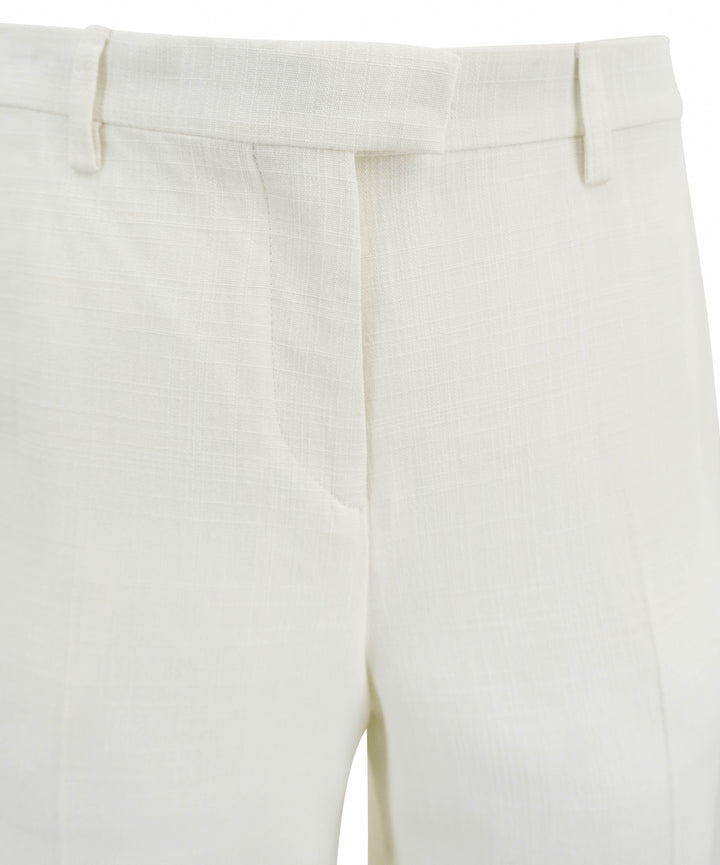 Etro Slub-Texture Trousers in Off White - Discounts on Etro at UAL
