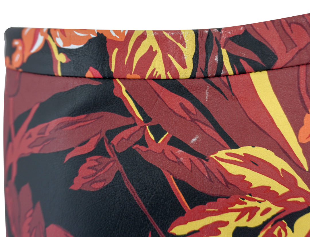 Balenciaga Floral Print Leather Skirt in Black Multi - Discounts on Balenciaga at UAL