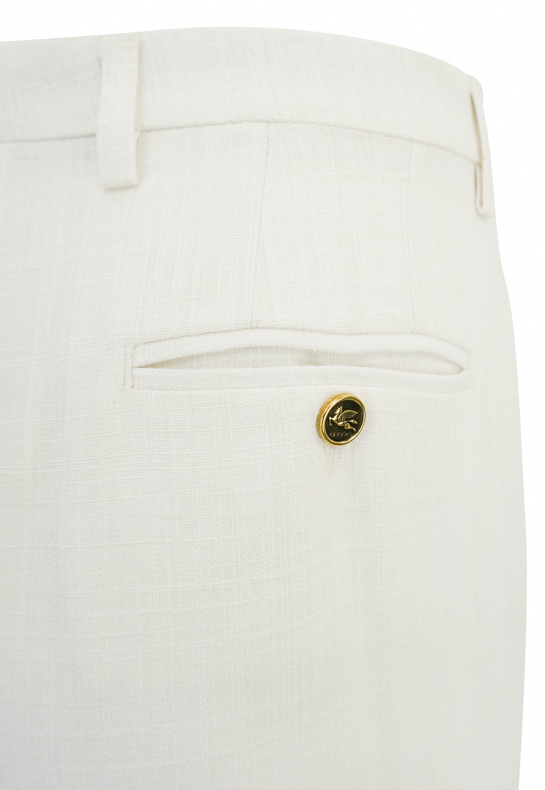Etro Slub-Texture Trousers in Off White - Discounts on Etro at UAL