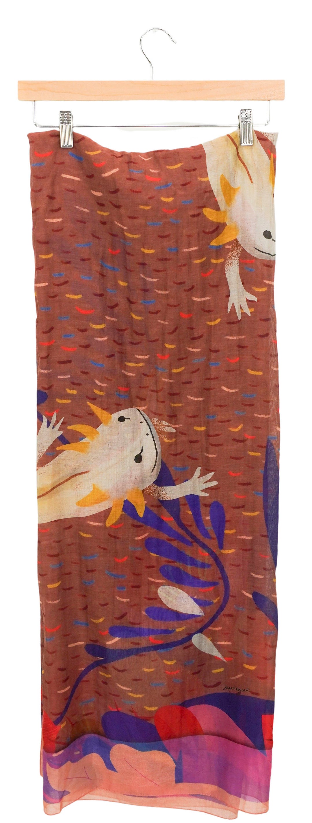 Franco Ferrari Lizard/Tropical Flower Print Scarf in Pink Multi - Discounts on Franco Ferrari at UAL