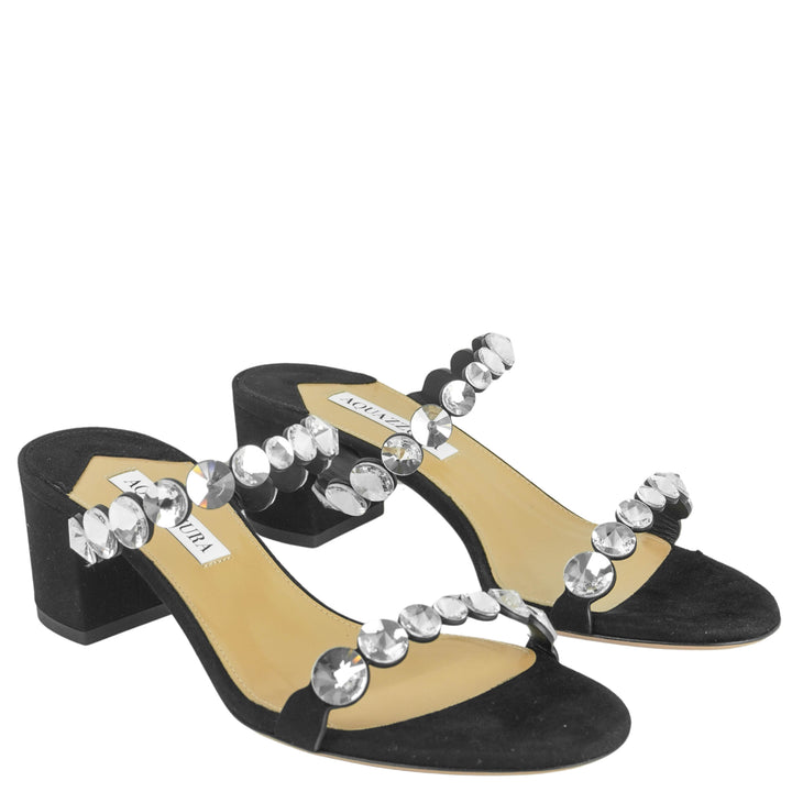 Aquazzura Maxi Tequila Sandals in Black - Discounts on Aquazzura at UAL