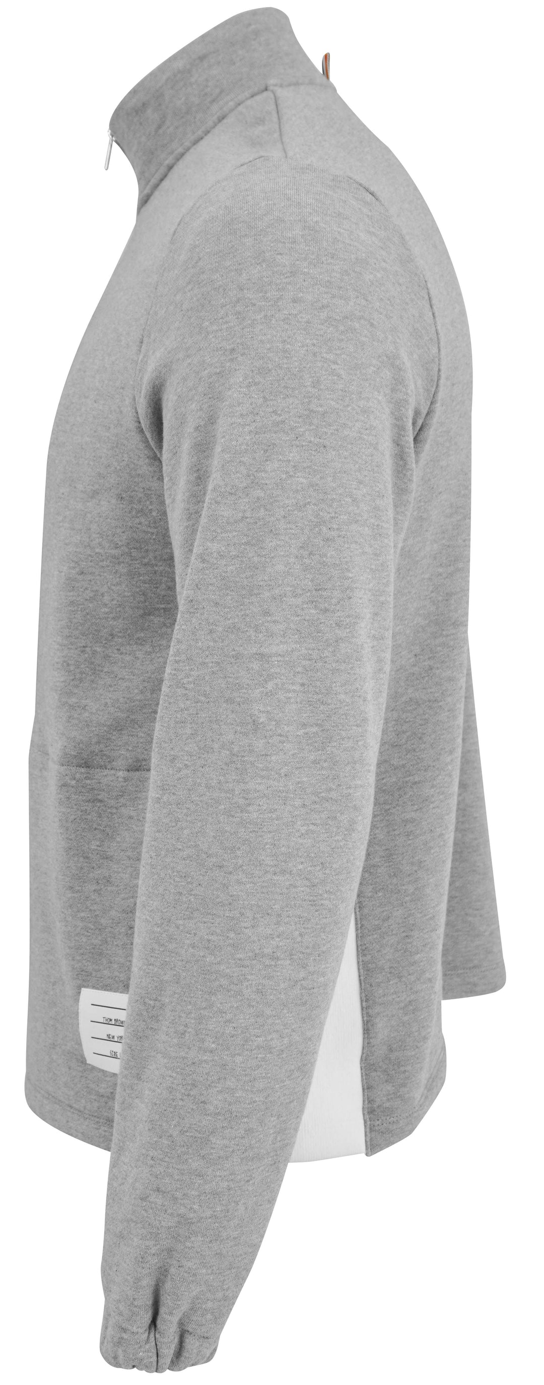 Thom Browne. Half Zip Sweatshirt in Light Grey - Discounts on Thom Browne. at UAL