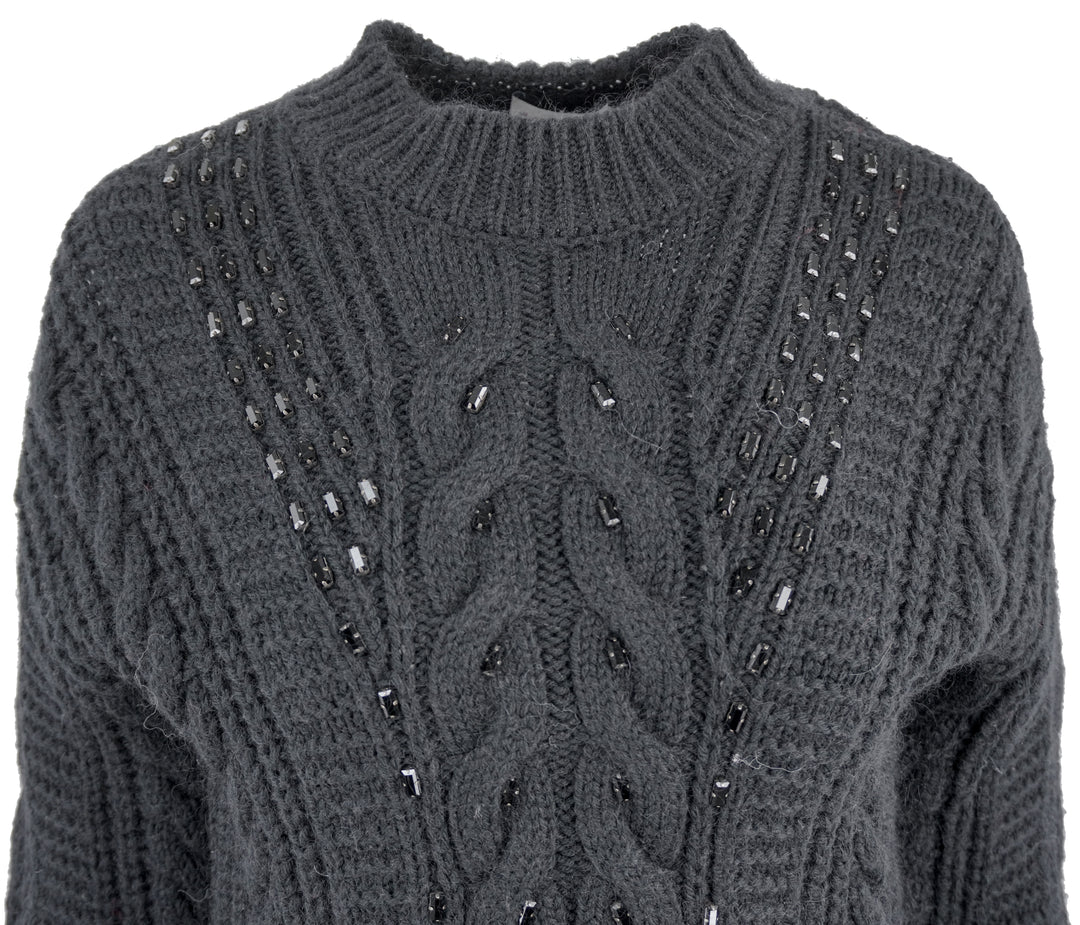 Moncler Embellished Sweater in Black - Discounts on Moncler at UAL