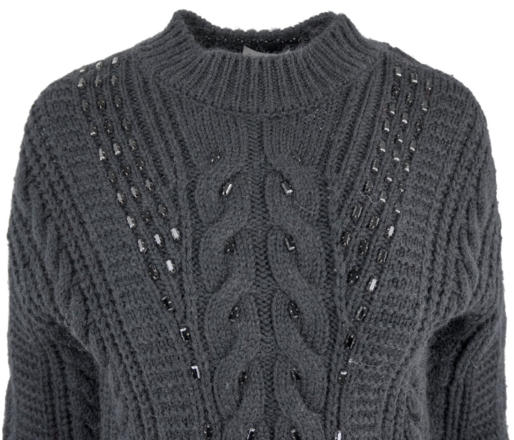 Moncler Embellished Sweater in Black - Discounts on Moncler at UAL