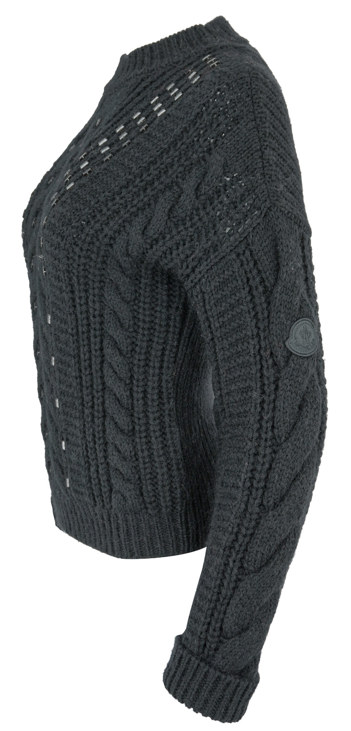 Moncler Embellished Sweater in Black - Discounts on Moncler at UAL