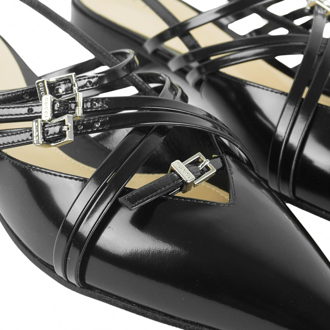 Gucci Strappy Slingbacks in Black - Discounts on Gucci at UAL