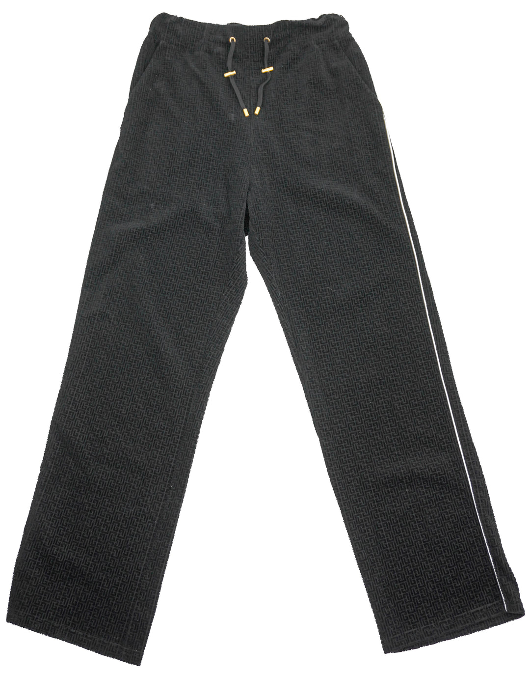 Balmain Velvet Logo Pants in Black
