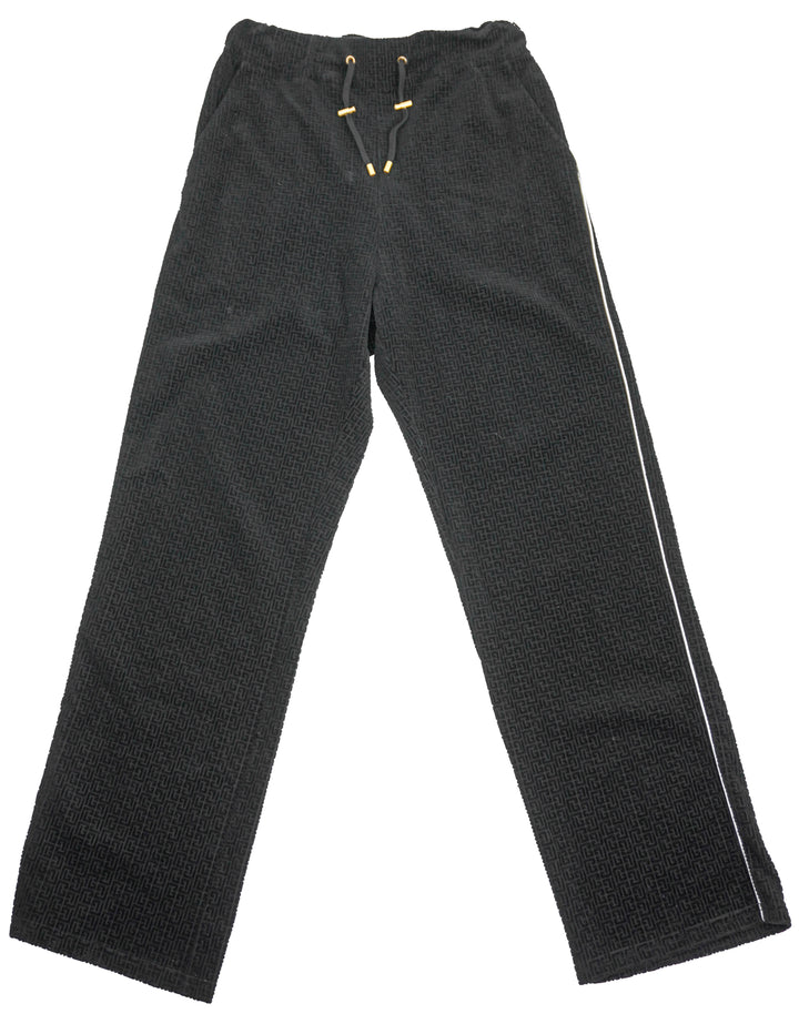 Balmain Velvet Logo Pants in Black