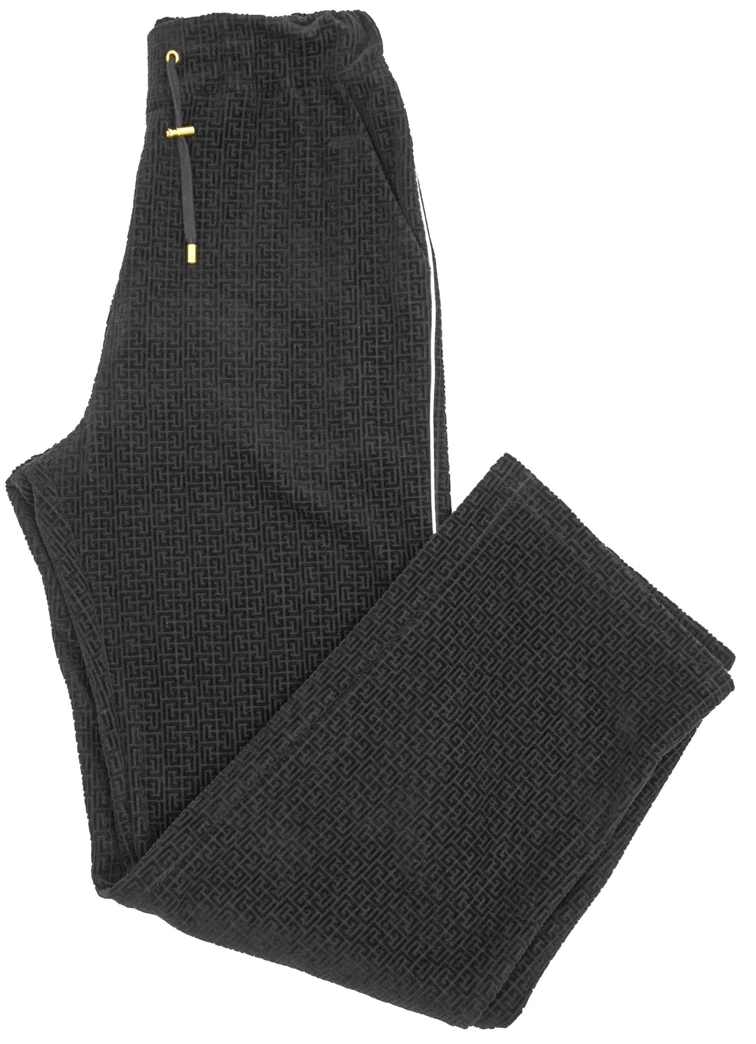 Balmain Velvet Logo Pants in Black