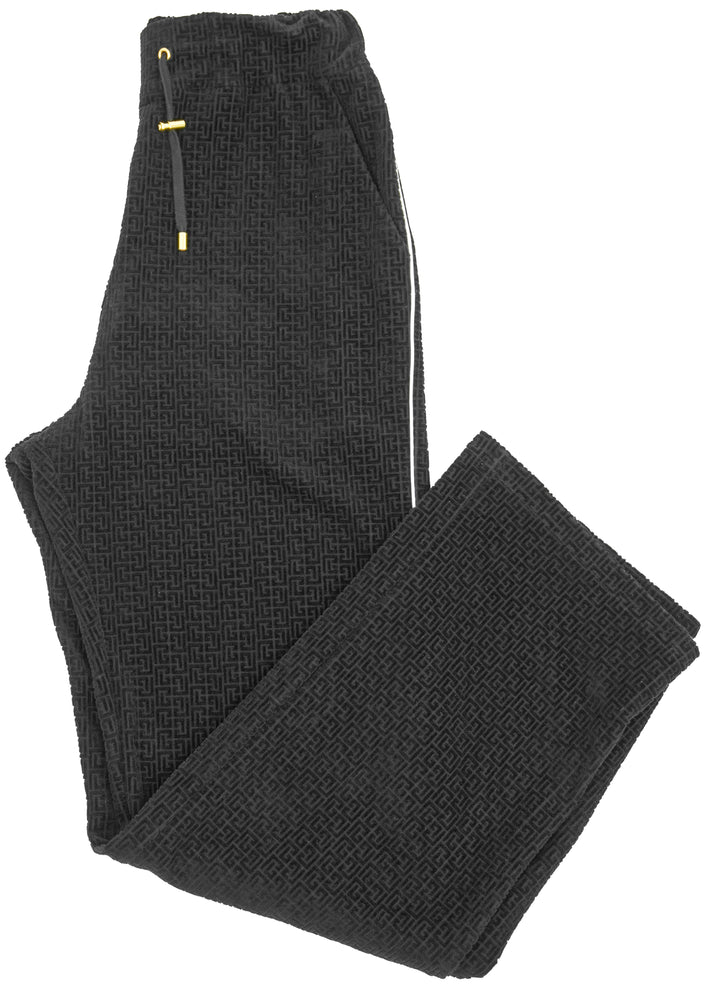 Balmain Velvet Logo Pants in Black
