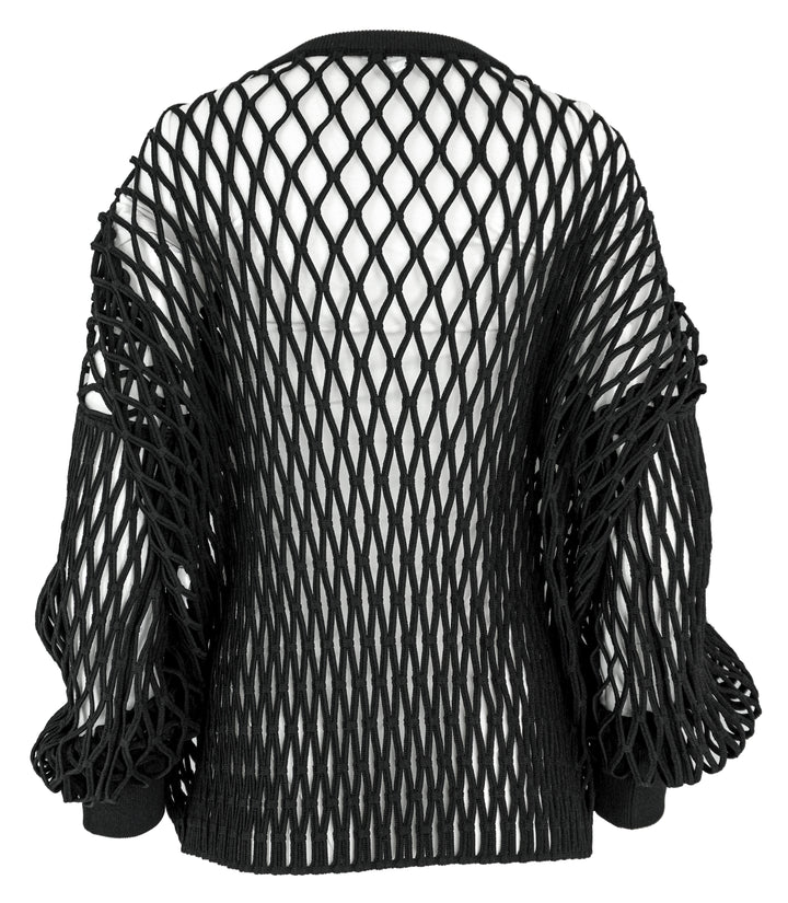 Alaïa Fishnet Sweater in Black - Discounts on Alaïa at UAL