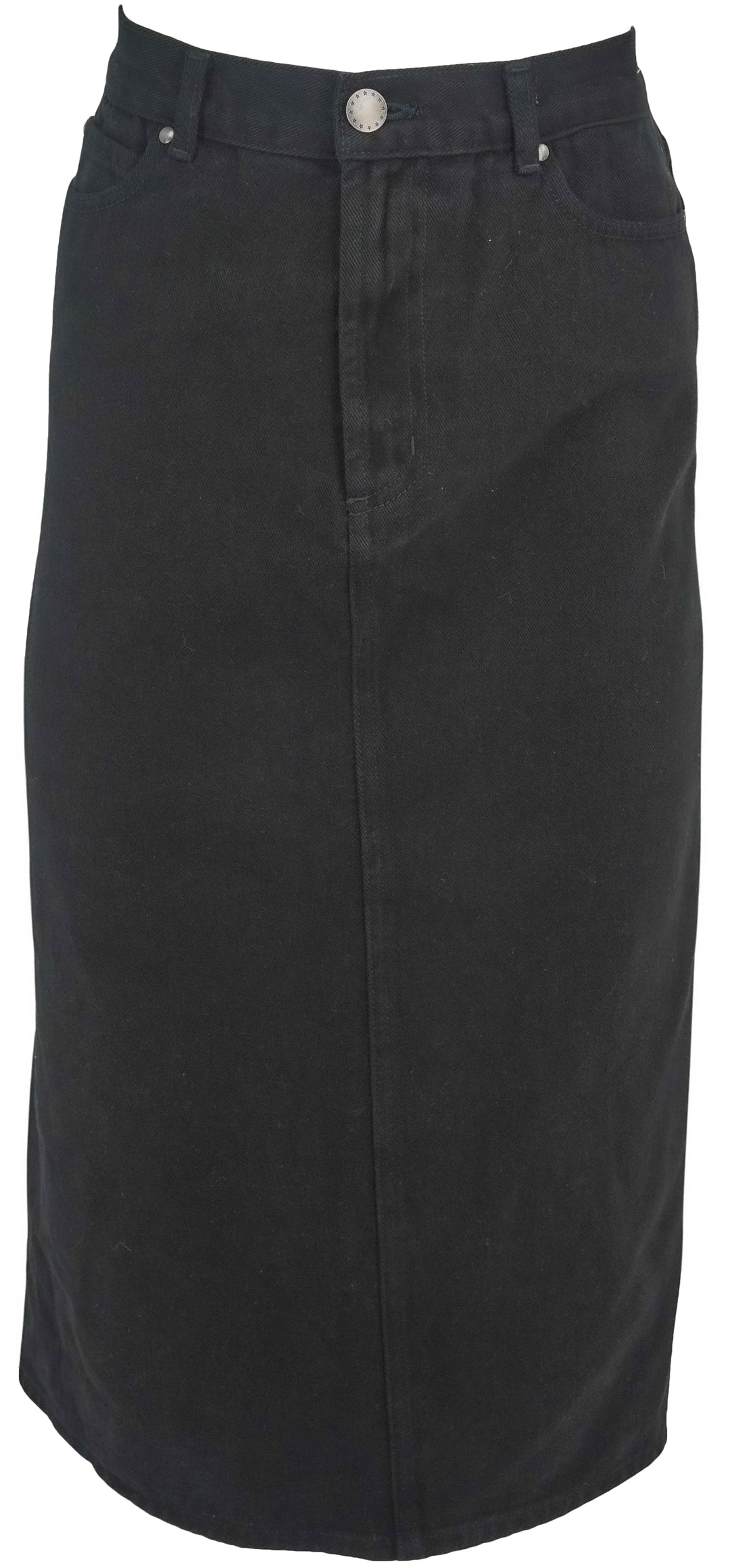 The Great Column Denim Skirt in Black - Discounts on The Great at UAL