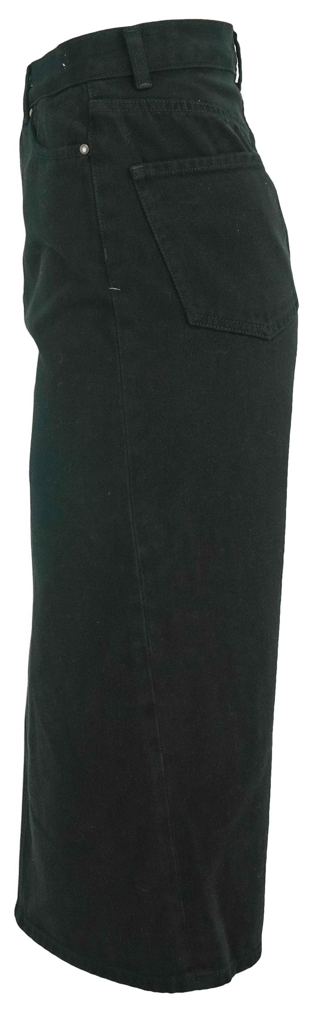 The Great Column Denim Skirt in Black - Discounts on The Great at UAL